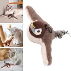 Novo Gatinho AgitandoToque Pardal Brinquedo De Pelúcia Pássaros De Estimação Diversão Gato Jogar Brinquedos De Simulados