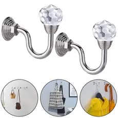 2 Pçs Durável Retro Ganchos Grande Metal Cristal Cortina De Vidro Holdback Parede Gravata Volta Cabide Titular Para Sala