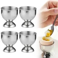 Suporte De Copos De Ovo Cozido De Aço Inoxidável , 4 Unidades , Ovos De Rack De Simplicidade Moderna , Cozinha , Café Da