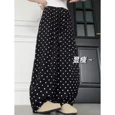 Polka Dot de seda gelo leve fino mais magro olhar preguiçoso solto Casual verão Machete pequenas pessoas usam