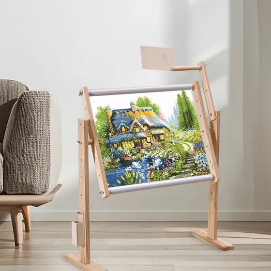 Aro De Bordado De Madeira Ajustável Suporte De Mesa Ponto Cruz Rack Quadro Ferramenta Artesanato Para Adultos Presentes