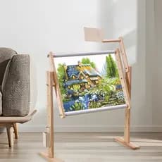 Aro De Bordado De Madeira Ajustável Suporte De Mesa Ponto Cruz Rack Quadro Ferramenta Artesanato Para Adultos Presentes