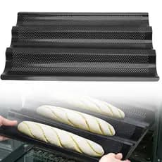 Assadeira Perfurada Para Baguete , Antiaderente , Pão Francês , Forno , Torradeira , 3 Espaços , Assar , Torradas , Pade