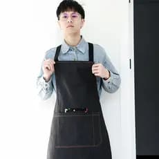 Envio em 24 horas Avental repelente de água resistente à sujeira Avental jeans Trabalho de cozinha Barista Leite Loja de