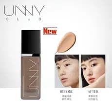 Unny Liquid Foundation Hidratante Líquido Hidratante Pele Oleosa à prova d'água à prova d' água Fácil de empurrar Base de Corretivo Aberto Sem Marca de Longa Duração