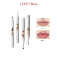 Leemememember LEEMBER Caneta Batom Série Bear Baking Shop Caneta Batom Natural Barata Fácil de Colorir Forro Labial de Cabeça Dupla