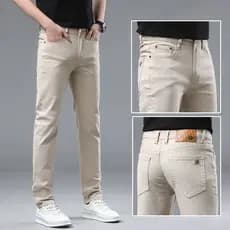 Calças masculinas estiramento calças casuais masculinas magro-ajuste jeans simples masculino Street Wear magro-ajuste ca