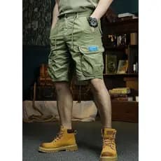 Shorts gerais tamanho grande shorts de algodão puro unissex verão fino solto calças casuais Multi-saco calças de cinco p