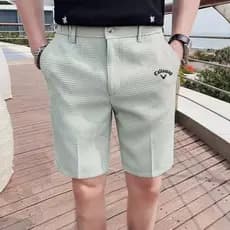 Shorts elásticos masculinos estilo fino de secagem rápida não-ferro esportes ao ar livre calças de cinco pontos em linha