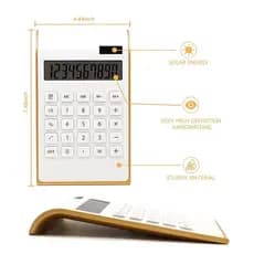 Calculadora de presente com impressão de logotipo, estrutura dourada ultrafina, computador Solar, lote de calculadora de