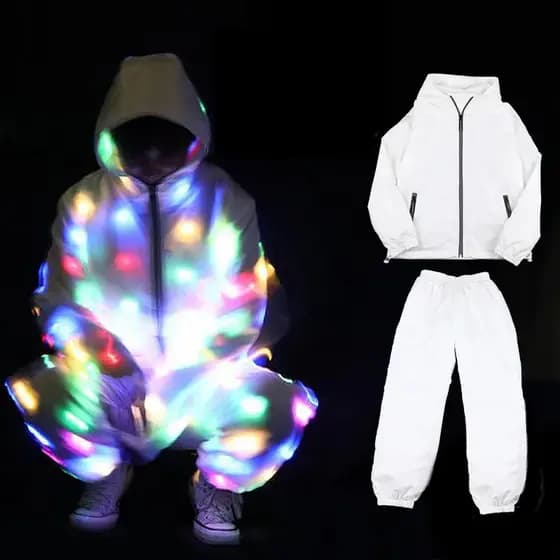 Colete-Coat-Calças Para Roupas Luminosas Novo Estilo LED Barra De Terno Luminosa Piscantes Disco Legal Multicolorido Pis