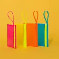 Carteira Moderna Feminina com zíper, porta moedas, cartão e documentos, slim Neon