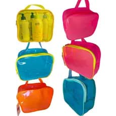 Necessaire Transparente Maleta Frasqueira Organizador Porta Treco Bolsa de mão Piscina e Viagem