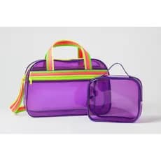 Bolsa De Praia Roxa Transparente Neon