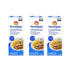 Kit 3 Creme De Leite Leve 15% Gordura Piracanjuba UHT 1,03kg