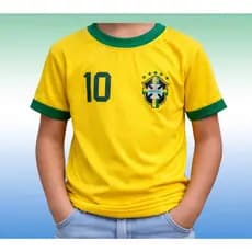 Camisa Do Brasil Infantil verde e amarela copa 2026