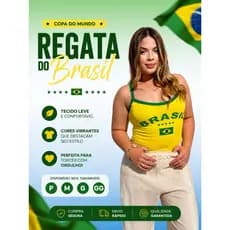 Regata e Camisa Do Brasil Basica verde e amarela unissex adulto e infantil copa 2026 P M G GG