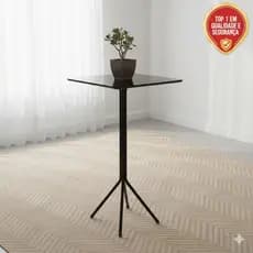 Mesa Bistrô Quadrada Baixa/Alta Reforçada Aço Para Cozinha Sala Envio Imediato