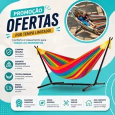 Suporte para rede de descanso ideal para copa do mundo suporta até 250kg oferta relampago hoje
