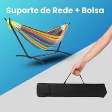 Suporte Para Rede Descanso + Bolsa Para Area Externa Gourmet Camping Portátil Reforçada Promoção