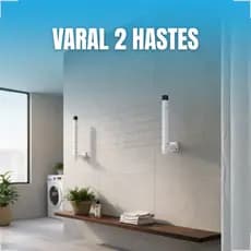 Varal de Parede Dobrável Articulável 4m 8m Aço Reforçado Suporta até 60kg