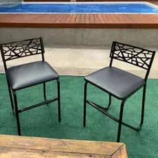 Kit 2 Banquetas Baixas Para Sala de Jantar e Cozinha Integrada Casa Balcão