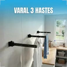 Varal de Parede Retrátil para Roupas 4m ou 8m Casa Lavanderia Moderna