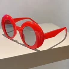 Óculos de Sol Redondos Oversized da Moda para Mulheres e Homens, Estilo Vintage, Cores Vibrantes, Acessórios Decorativos