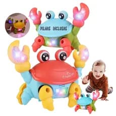 Brinquedo Caranguejo Fujão Musica Som Luz Movimento Presente Para Crianças