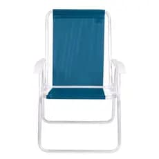 Cadeira De Praia Alta Alumínio Conforto Sannet - Azul Marinho
