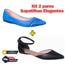 Kit 2 Pares Sapatilha E salomé Bico Fino Moda Promoção (140-0002/019-0001)