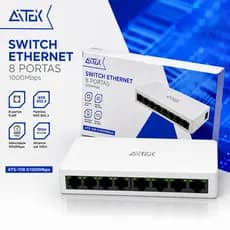 Switch 8 Portas Gigabit Rede 10/100/1000mbps Hub Bivolt Rj45