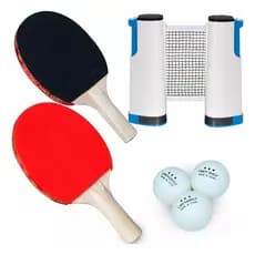 Kit Ping Pong Tenis De Mesa 2 Raquetes Rede Retrátil Profissional 3 Bolinhas Premium