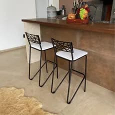 Kit 2 Banquetas Altas Estofadas Ideal para Cozinha Americana Bancada e Área Gourmet