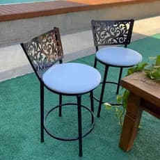 Banqueta Redonda Baixa/Alta para Cozinha Aço Preto Design Moderno e Durável