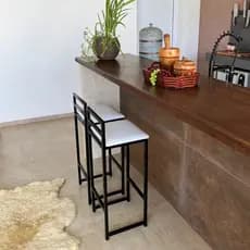 Kit 2 Banquetas Alta/Baixa Quadrada Industrial Ideal para Cozinha Balcão Mesa Promoção