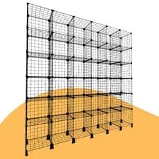 Estante Aramada 36 Nichos Grande 6x6 Modular Organizadora Multiuso Aço Preto Para Loja Quarto Sala