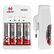 Kit Carregador de Pilha + 4 Pilhas AA Recarregaveis 2A Microfone Camera Controle Xbox