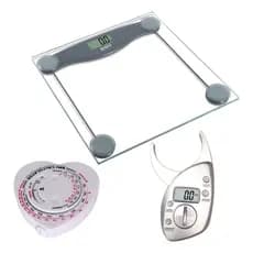 Kit Balança Digital + Adipometro Ditital + Fita Antropomértrica Retrátil