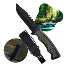 Faca Tática Caça Pesca Bainha E Clip De Segurança Caça Pesca Multiuso Esportiva XV3442