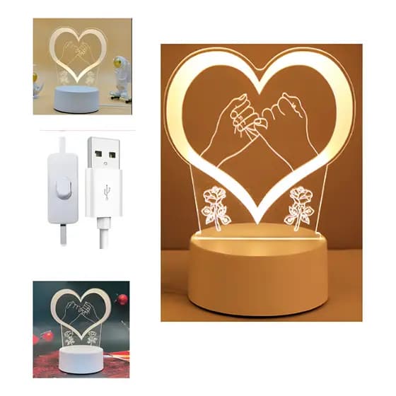 Luminária De Mesa Abajur 3D Iluminação Carregamento USB Para Presente Decoração De Quarto, Sala e Escritório KL1521
