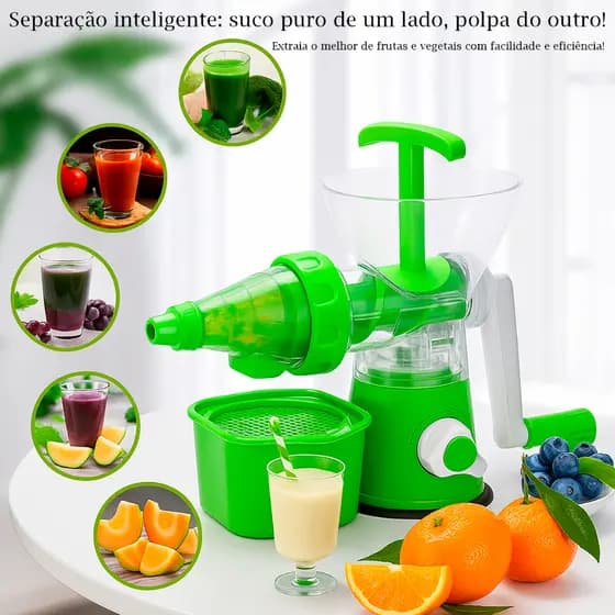Moedor Manual Espremedor Extrator  Frutas Legumes Suco com Jarra