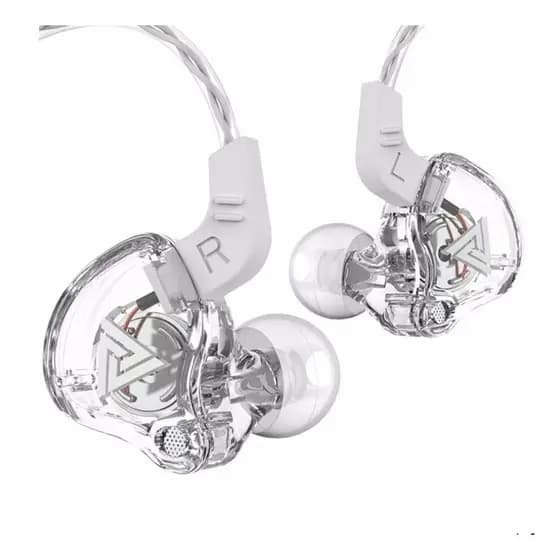 Fone De Ouvido Qkz Retorno De Palco Gamer Mega Bass Branco