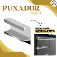 Puxador Perfil De Alumínio Para Móveis Gaveta Armário Cozinha Banheiro Sob Medida Para MDF De 15mm