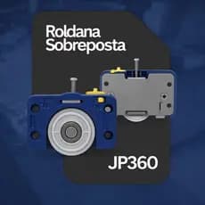 Kit Roldana Porta De Correr JP360 Joelini Folga Zero Sobrepor 60kg Com Rolamento Blindado