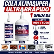 Kit Cola Instantânea Almasuper 100g 500g | Bico de Precisão | Secagem Rápida