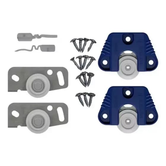 Kit Para Porta De Correr Sobrepor JP25 Joelini Linha 25 Roldana Central Com Parafusos
