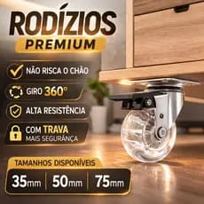 Kit 2 4 Rodizio Giratório Gel Rodinha Silicone 2 Com Trava 2 Sem Trava  35mm 50mm