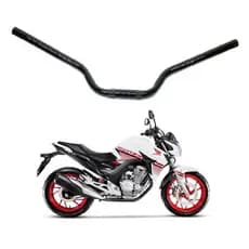 Guidão De Moto Cb Twister 250 2014 A 2020 Preto Com Furo Pesinho Acessório Motocicleta