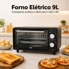 Mini Forno Elétrico 9 Litros Compacto Para Bancada Cozinha Pequena Apartamento Kitnet Diário